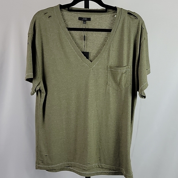 Joe's Jeans Zelly Oversized Distressed T-Shirt Earth Army Green S - Picture 2 of 7